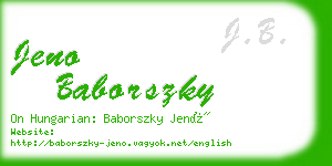 jeno baborszky business card